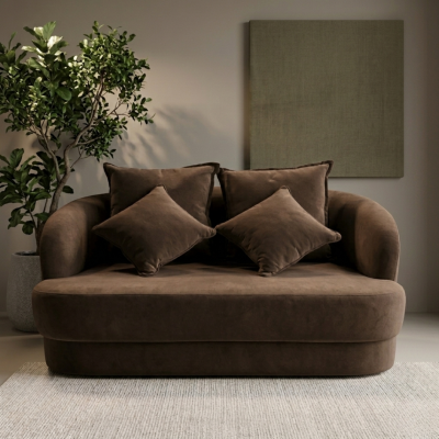 Cala Curve โซฟาที่ดีไซน์มินิมอลโค้งมนพร้อมหมอน 2 ใบ รหัส BR2008