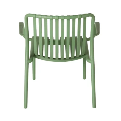 เก้าอี้พลาสติกมีพนักแขน รุ่น Verde Slat สีเขียว (Stackable Outdoor Chair)