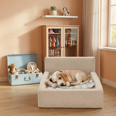 เตียงสัตว์เลี้ยงพรีเมียม (Luxury Pet Bed) ดีไซน์มินิมอล นุ่มสบาย รองรับสรีระได้ดีเยี่ยม สำหรับสุนัขและแมว รหัส BR6003