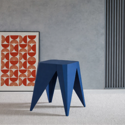 สตูลมินิมอลทรงเรขาคณิต สีขาว | Modern Geometric Stool