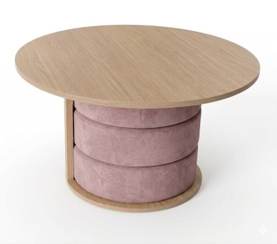 โต๊ะสตูลอเนกประสงค์ 3-in-1 ดีไซน์มินิมอล (Coffee Table &amp; Hidden Stools) รหัส BR1018
