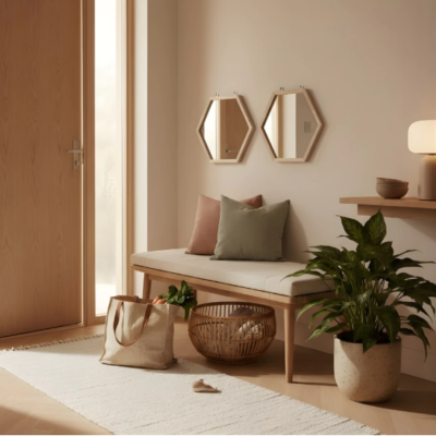 SOLA Hex Mirror กระจกหกเหลี่ยมกรอบไม้ดีไซน์มินิมอล