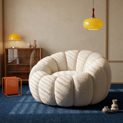 โซฟา 1 ที่นั่ง ดีไซน์ฟักทองสุดนุ่ม หมุนได้ 360° (Swivel Pumpkin Sofa) สไตล์มินิมอลเกาหลี รหัส BRS201