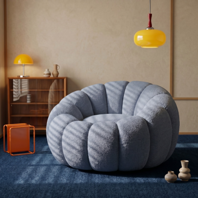 โซฟา 1 ที่นั่ง ดีไซน์ฟักทองสุดนุ่ม หมุนได้ 360° (Swivel Pumpkin Sofa) สไตล์มินิมอลเกาหลี รหัส BRS201