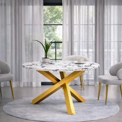 โต๊ะอาหารหินขาวล้วน รุ่น EMMA โต๊ะอาหารสไตล์มินิมอล โมเดิร์นหรู