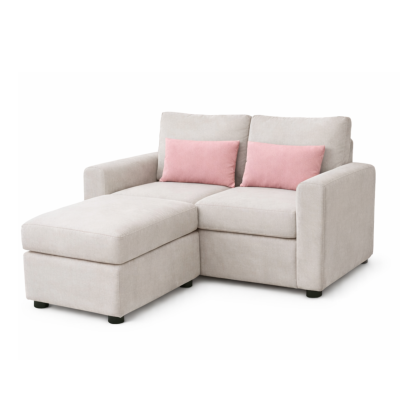 Kalm Sofa โซฟา 2 ที่นั่งพร้อมสตูล สไตล์เรียบหรู บุผ้าPolyester ช่วยให้ห้องดูโปร่งสบายตา
