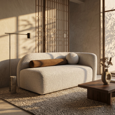 โซฟา 2 ที่นั่งสไตล์มินิมอล (Minimalist Cozy Sofa) ดีไซน์เรียบง่าย อบอุ่น นุ่มสบาย รหัส BR2018