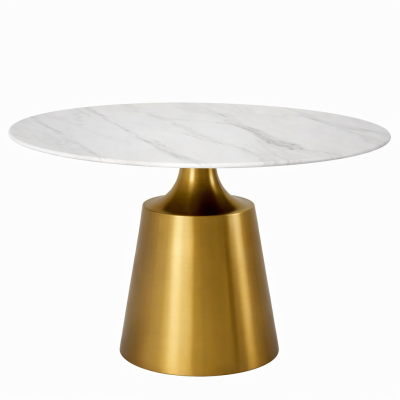 โต๊ะอาหารหินอ่อน Fiona | โต๊ะอาหารหรู ดีไซน์โมเดิร์น ขาทองพรีเมียม