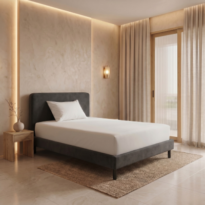 เตียงนอนมินิมอลบุนุ่ม (Minimalist Upholstered Bed) ดีไซน์เรียบหรู อบอุ่น มีให้เลือก 3 ขนาด รหัส BR3012, BR3011 และ BR3010