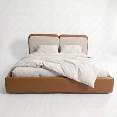 เตียงนอนบุนุ่มสไตล์มินิมอล (Minimalist Upholstered Bed) ดีไซน์ทูโทน อบอุ่น แข็งแรงทนทาน มีให้เลือก 3 ขนาด BR3013 BR3014 และBR3015