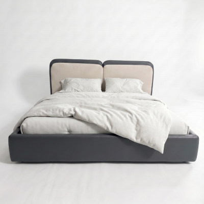 เตียงนอนบุนุ่มสไตล์มินิมอล (Minimalist Upholstered Bed) ดีไซน์ทูโทน อบอุ่น แข็งแรงทนทาน มีให้เลือก 3 ขนาด BR3013 BR3014 และBR3015