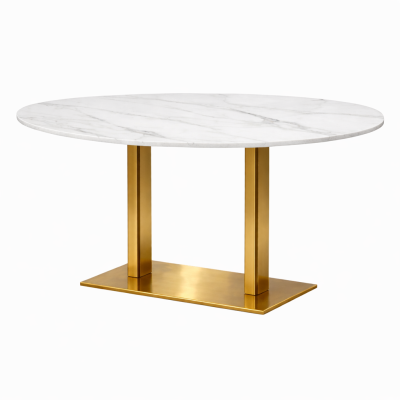 โต๊ะอาหารหินอ่อน Adele | โต๊ะอาหารหรู ขาทอง โมเดิร์น สั่งทำตามขนาด