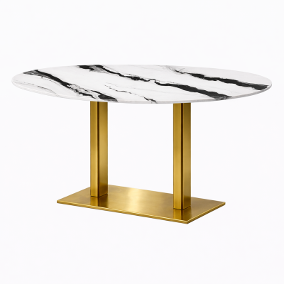 โต๊ะอาหารหินอ่อน Adele | โต๊ะอาหารหรู ขาทอง โมเดิร์น สั่งทำตามขนาด