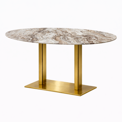 โต๊ะอาหารหินอ่อน Adele | โต๊ะอาหารหรู ขาทอง โมเดิร์น สั่งทำตามขนาด