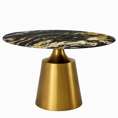 โต๊ะอาหารหินอ่อน Fiona | โต๊ะอาหารหรู ดีไซน์โมเดิร์น ขาทองพรีเมียม