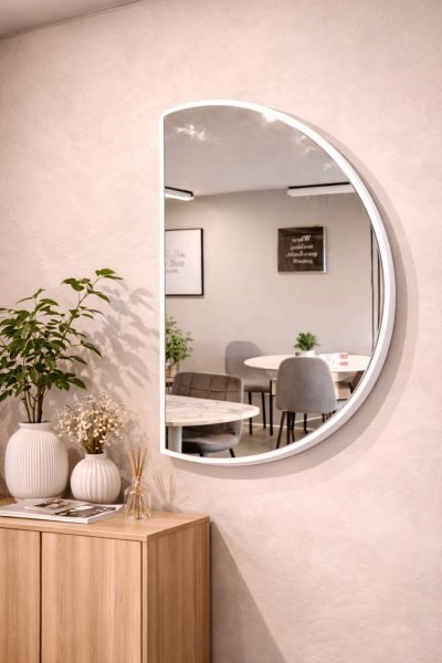 Half Moon Mirror – กระจกเงาครึ่งวงกลม มินิมอลสไตล์เกาหลี