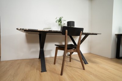 ALTAL Dining Table โต๊ะอาหาร ท็อปหินอ่อน ขาเหล็กสีดำ