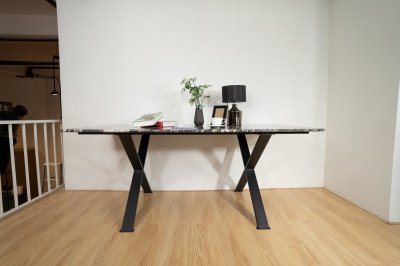 ALTAL Dining Table โต๊ะอาหาร ท็อปหินอ่อน ขาเหล็กสีดำ