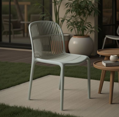 เก้าอี้สนาม รุ่น Linear Outdoor Armchair สีขาว