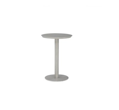 Outdoor Bar Set ชุดโต๊ะบาร์สนามดีไซน์โมเดิร์น พร้อมเก้าอี้เชือกถัก 2 ที่นั่ง เบาะสีเทาอ่อน ขาโต๊ะสีครีม เบาะรองนั่งนุ่มสบาย