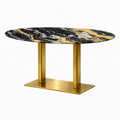 โต๊ะอาหารหินอ่อน Adele | โต๊ะอาหารหรู ขาทอง โมเดิร์น สั่งทำตามขนาด