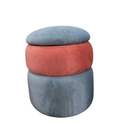 Stool Macaron สตูนมาการอง สตูนแบบชั้นดีไซน์สวย สีสันน่ารัก หุ้มด้วยผ้ากำมะหยี่นุ่ม ใส่ของได้