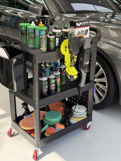 รถเข็นจัดเก็บอุปกรณ์ รถเข็นคาร์แคร์ 3D T02 น้ำยาขัดสีรถ 3D เคลือบแก้ว เครื่องขัดสีรถ