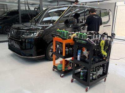 รถเข็นจัดเก็บอุปกรณ์ รถเข็นคาร์แคร์ 3D T02 น้ำยาขัดสีรถ 3D เคลือบแก้ว เครื่องขัดสีรถ