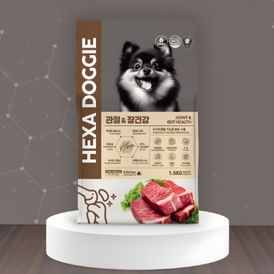 Hexa Doggie อาหารสุนัข เฮกซา รสเนื้อวัวและเป็ด สูตรบำรุงข้อต่อและลำไส้ ขนาด 1.5 kg
