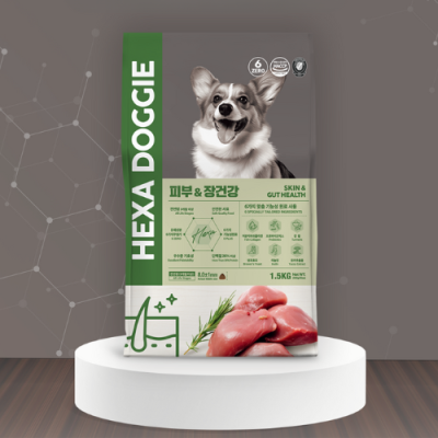 Hexa Doggie อาหารสุนัข เฮกซา รสเป็ดและไก่ สูตรบำรุงผิวหนังและลำไส้ ขนาด 1.5 kg