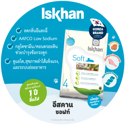 (exp.16/09/26) Iskhan Dog Soft Chicken [Soft Kibble] (1.2 kg.)