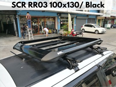 แร็คหลังคารถตู้ SCR RoofRack รุ่น RR03 Black Color 100x130 cm