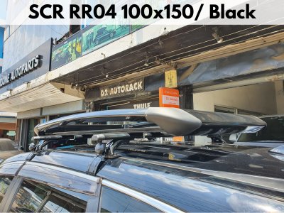 ตะแกรงใส่ของบนหลังคา SCR Roofrack รุ่น RR04 Black Color 100x150 cm