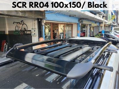 ที่เก็บของบนหลังคา SCR Roofrack รุ่น RR04 Black Color 100x150 cm