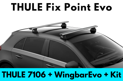 แร็คหลังคา THULE รุ่น Fix Point Evo 7106 แร็คหลังคามือสอง ทูเล่ roofrackbar ติดหลังคารถยนต์ ติดตั้ง ได้กับรถทุกรุ่น