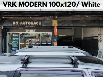 แร็คเก็บของบนหลังคา VRK Roofrack รุ่น Modern White Color 100x120 cm