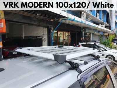 ที่ใส่ของบนหลังคารถ VRK Roofrack รุ่น Modern White Color 100x120 cm