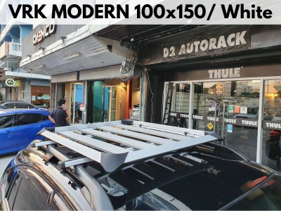 แร็คหลังคาใส่ของ VRK Roofrack รุ่น Modern White Color 100x150 cm