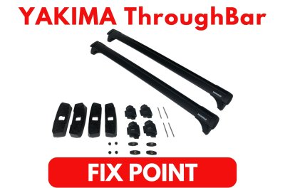 แร็คหลังคา YAKIMA รุ่น ThroughBar FixPoint แร็คหลังคามือสอง ยากิมา roofrackbar ติดหลังคารถยนต์ ติดตั้ง ได้กับรถทุกรุ่น