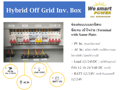 Solar Box 1.6kW ชุดโซล่าเซลล์สำเร็จรูป อินเวอร์เตอร์ขนาด 1.6kW Hybrid Off Gird หม้อแปลงเทอร์รอยด์