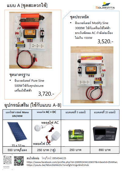 ชุดโซล่าเซลล์ นอนนา แค้มปิ้ง