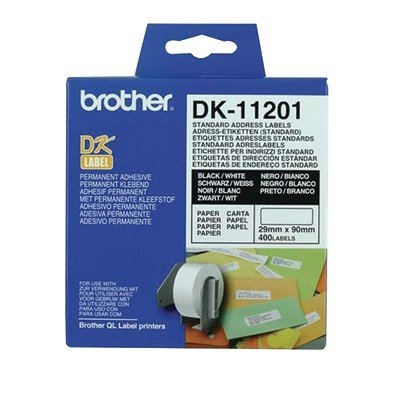 Brother DK-11201 เทปพิมพ์อักษร ขนาด 29 mm. x 90 mm. (400ป้าย/ม้วน)