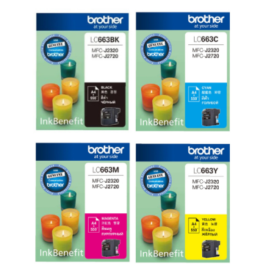 Brother LC-663 BK,C,M,Y  ตลับหมึกอิงค์เจ็ท