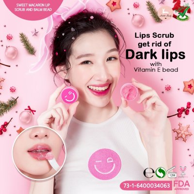 Sweet Macaron Lip Scrub and Balm Bead
