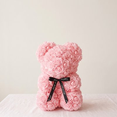 Pink Rose Eternal Teddy Bear - Perfect for Anniversary