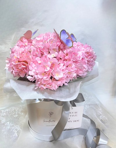 [Artificial] Pink Hydrangea FlowerBox