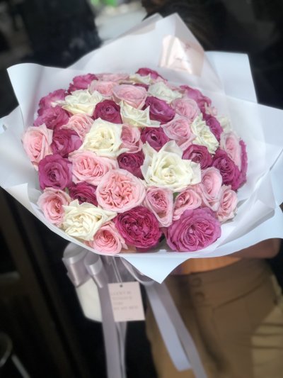 50 Shades of Pink Roses Bouquet - BEST SELLER