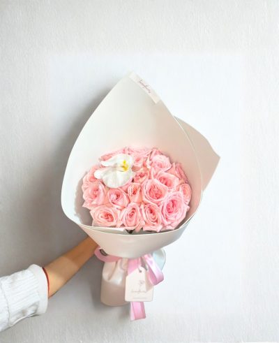 20 Pink Roses Korean Style Bouquet