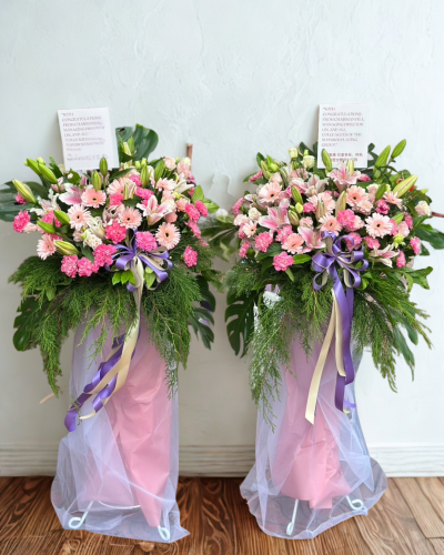 Floral Standee Pink Tone สแตนด์ดอกไม้แสดงความยินดี