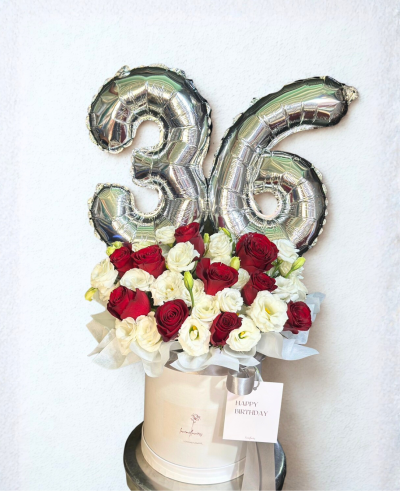 Red Tone FlowerBox and Balloon